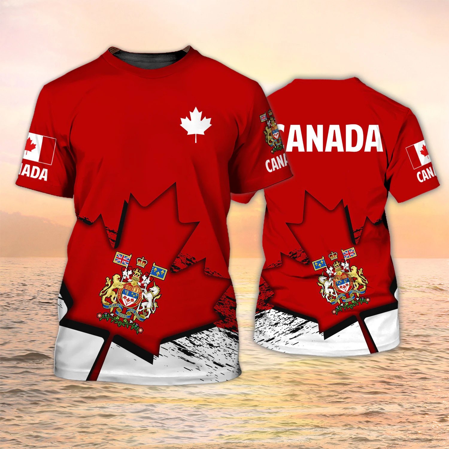 Canada Flag 3D Print T-Shirts  - Summer Clothing Women Canada 评论和价格