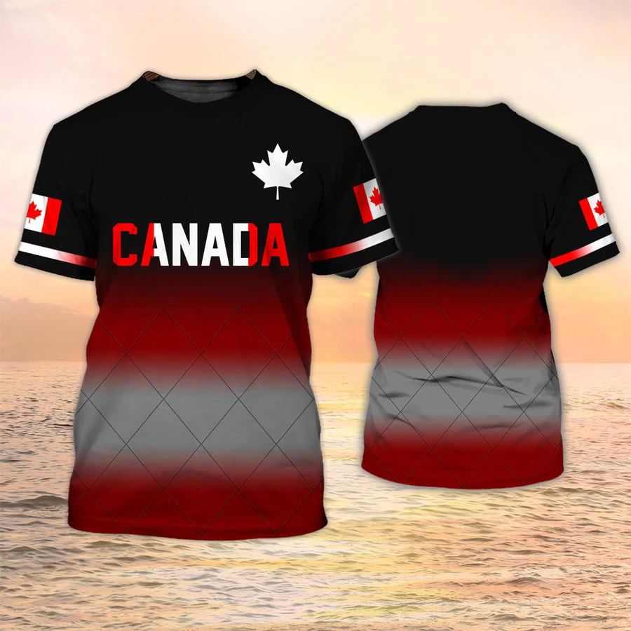 Canada Flag 3D Print T-Shirts  - Summer Clothing Women Canada 评论和价格