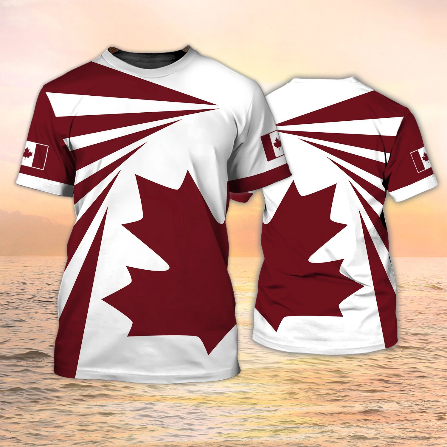 Canada Flag 3D Print T-Shirts  - Summer Clothing Women Canada 评论和价格